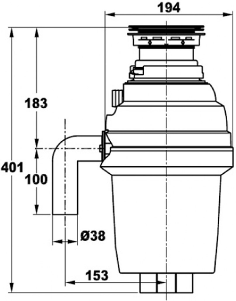 Измельчитель пищевых отходов Zorg Inox D ZR-75 D для кухонной мойки, постоянный магнит